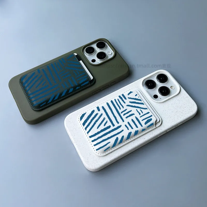 Simple Sophisticated for Magsafe Card for iPhone XIAOMI Samsung Case Leather Card Cover ID Subway Access Card Slot Accessories