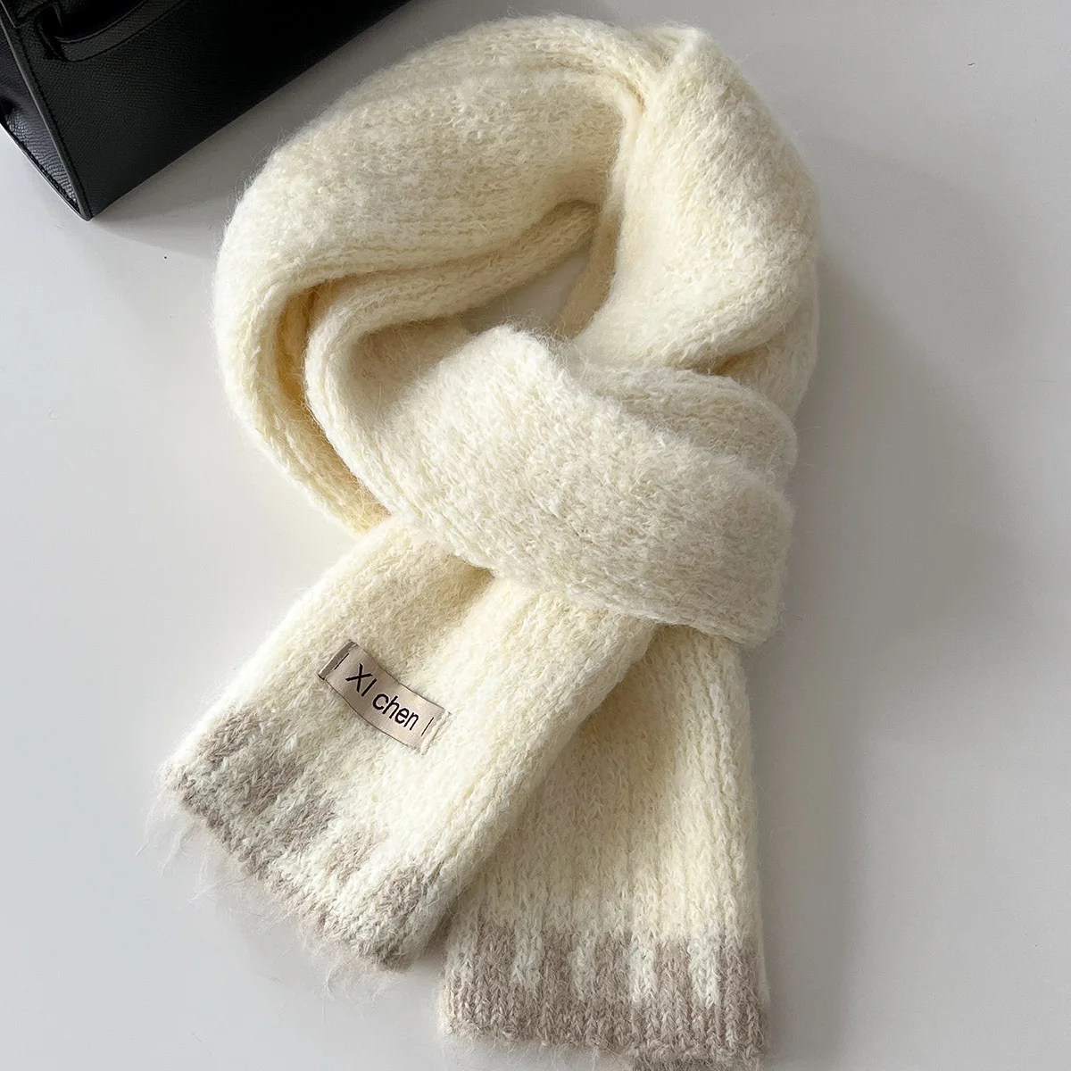 Winter New Korean Style Atmosphere Versatile Thick Cold proof Neck Protection Scarf Women's Wool Blended Warm Scarf