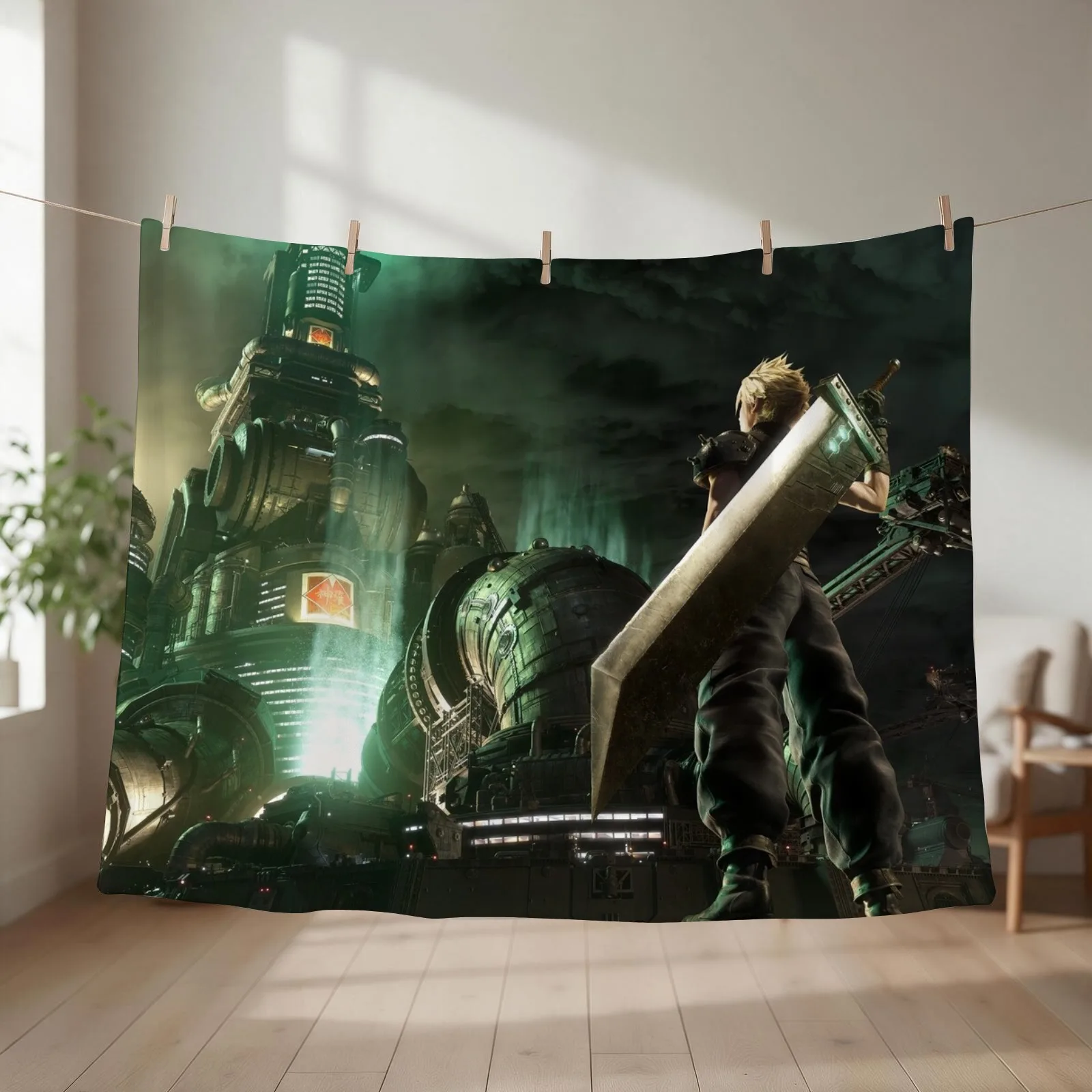 Cloud Strife VS ShinRa [Remake] Throw Blanket couch cozy soft plush fuzzy picnic outdoor blanket