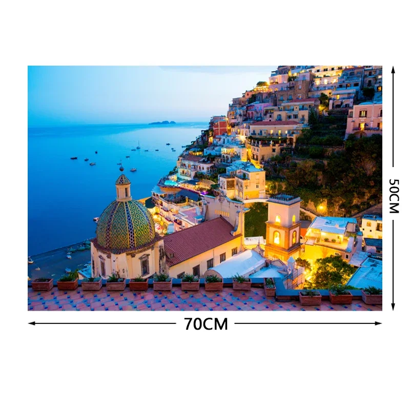 70*50cm Adult Puzzle 1000 Pieces Paper Jigsaw Puzzles The Positano Famous Painting Series Learning Education Craft Toys Gifts