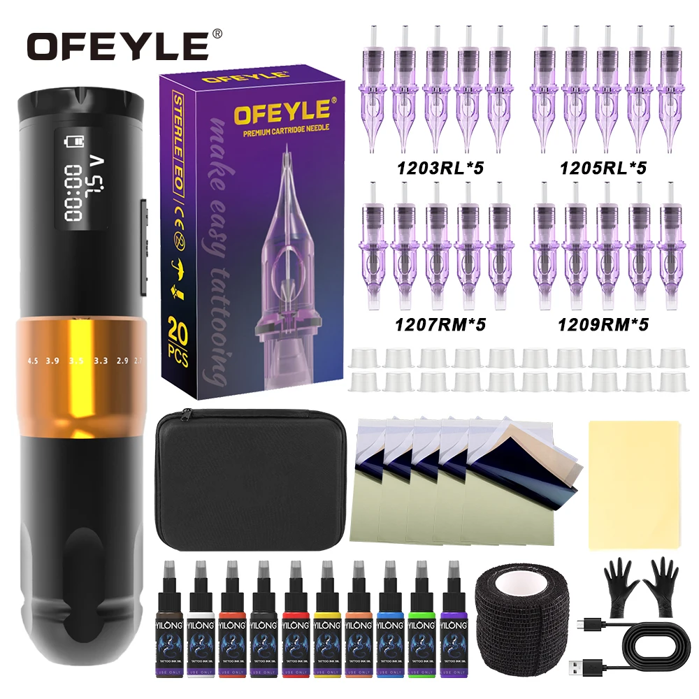 

Tattoo Ink Kit Wireless Tattoo Machine Kit Adjustable Stroke Tattoo Pen Mix Tattoo Cartridge Tattoo Artist