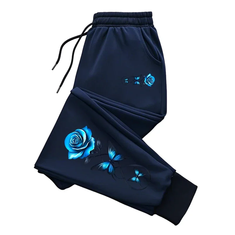 2026 Neu eingetroffene Damenhose, modische Jogginghose mit Blumenmuster, bequem für Zuhause und draußen, sportlich, lässig, vielseitig. – Detail 3
