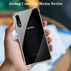 Air Cushion Shockproof Case For Meizu M6 M8 M9 Note Airbag Silicone Clear Back Cover For Meizu 16th Plus 16X 16XS 17 18 Pro 18X