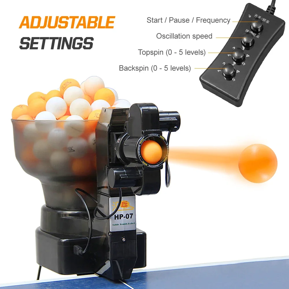 หุ่นยนต์ปิงปองปิงปอง Ball Machine ให้บริการ 40 มม.ระเบียบลูกปิงปองอัตโนมัติเครื่องปิงปองการฝึกอบรม Maap