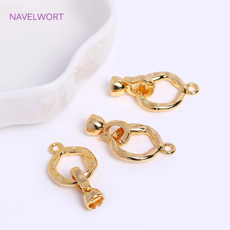 Trendy 18K Gold Überzogene Runde Perle Verschluss Stecker Für Armband Halskette Machen Liefert DIY Schmuck Zubehör Großhandel