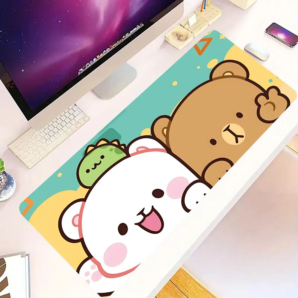 CIFBUY Large Milk & Mocha Mouse Pad HD Print Non Slip Rubber Extended Keyboard Desk Mat Office Home Decor Gift