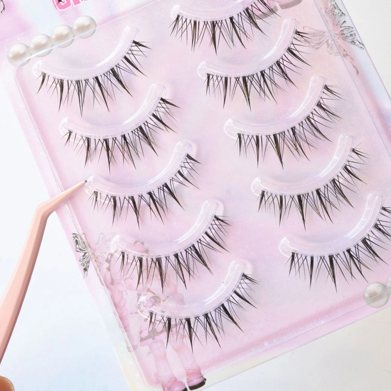 5 Pairs Sunflower Volume False Eyelashes For Korean Girl Group Style Lashes Natural Thick Eyelash Extension For Makeup Party