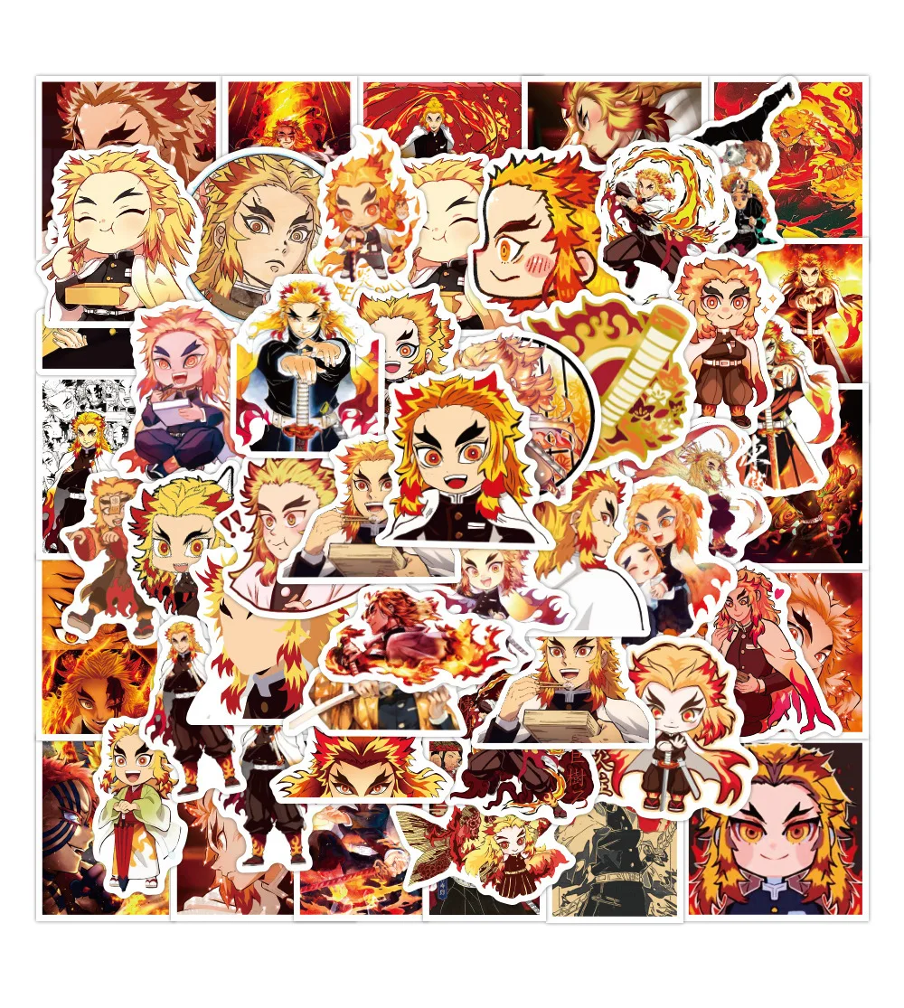 10/30/50PCS Anime Démon Slayer Kimetsu No Yaiba Dessin Animé Autocollants Rengoku Kyoujurou Guitare Ordinateur Portable Planche À Roulettes Démon Lame Autocollant