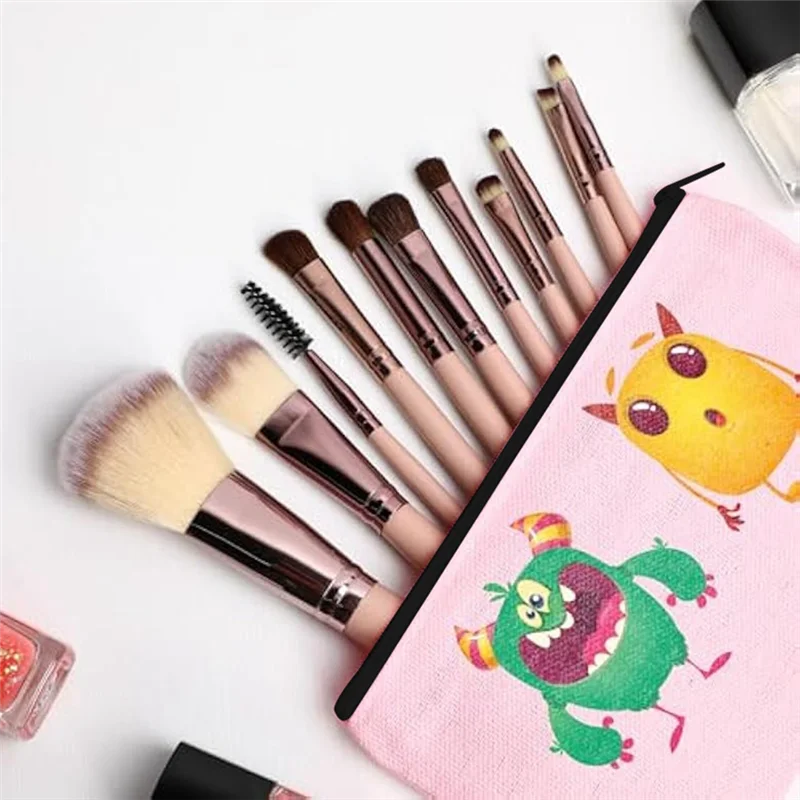 A34M-50Pcs 캔버스 지퍼 주머니 빈 DIY 공예 가방 캔버스 메이크업 가방 메이크업 여행을위한 다목적 주머니 세면 용품 토트 백
