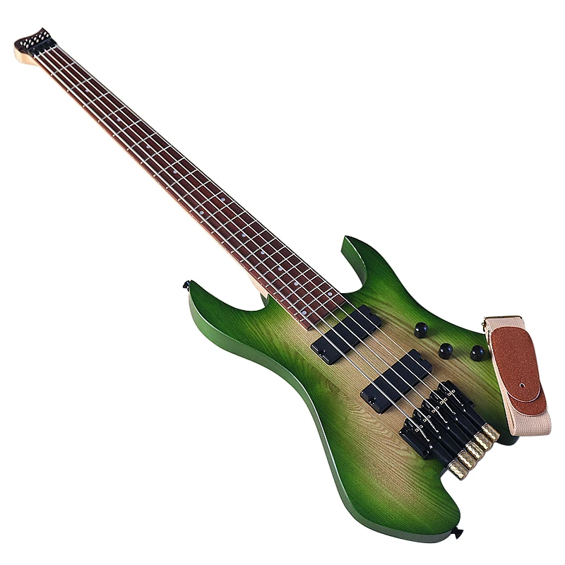 New Headless Electric Bass Guitar 5 Strings Headless Guitarra Solid Ashwood Body  41 Inch Bass Guitar High Grade