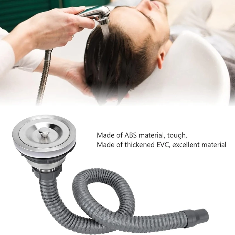 Drain Plug Stainless Steel Sink Plug, Salon Drain Plug, Sink Plug With Hair Catcher For Shampoo Bed