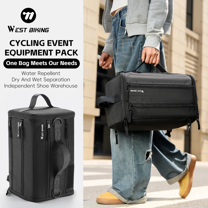 WEST BIKING Mountain Backpack Large Capacity Cycling Event Equipment Backpack Dry Separation Shoulder Sports Mountaineering Bags
