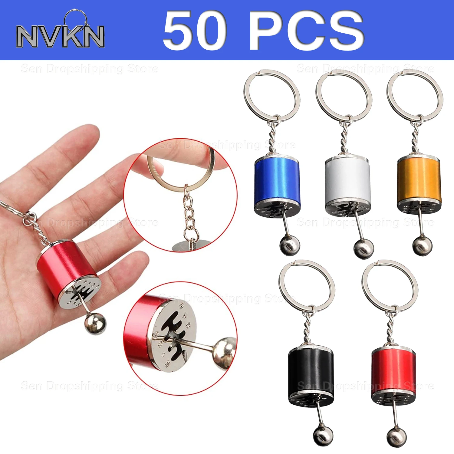 50Pcs Gear Shift Keychain – Fun and Practical Accessory for Commuters key ring