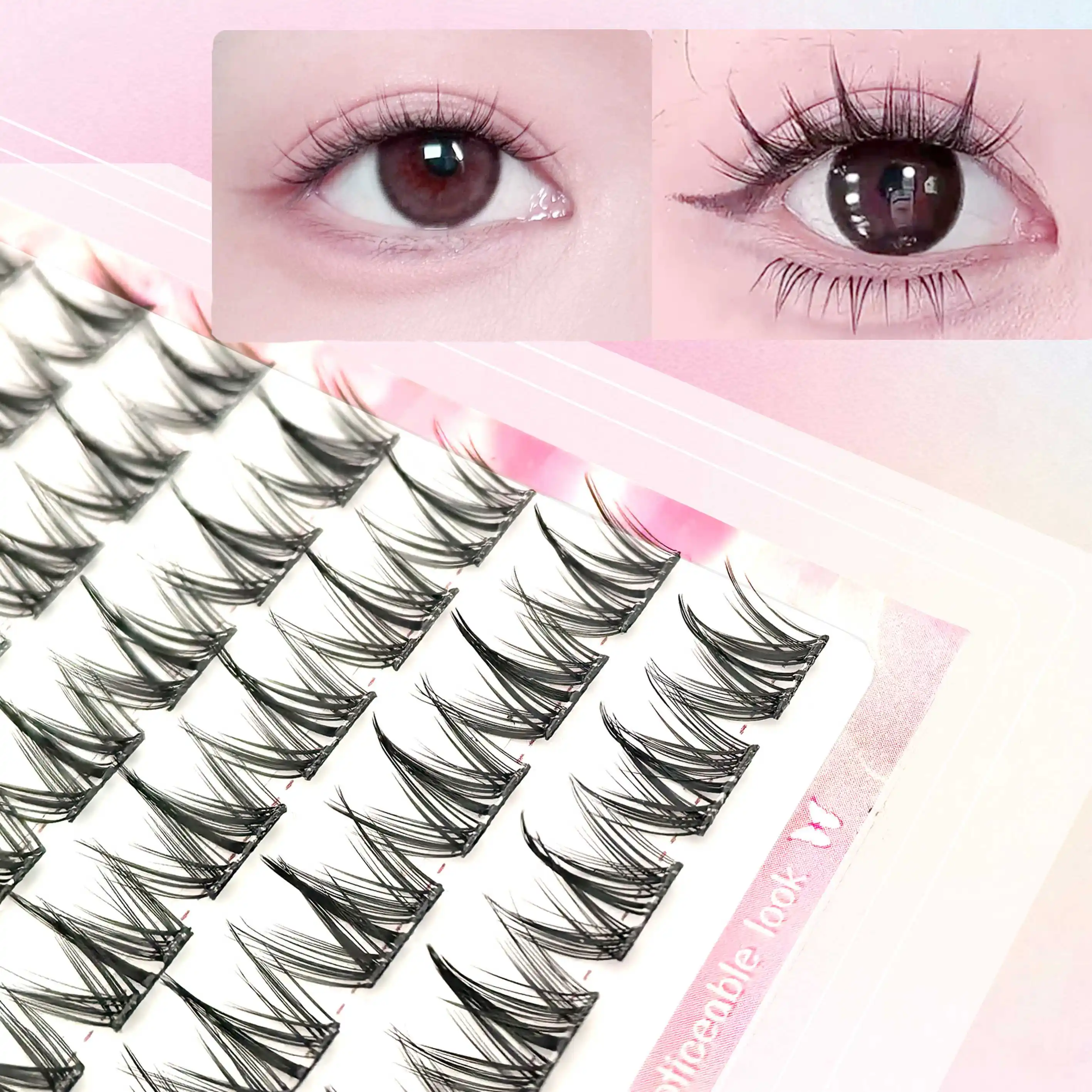 ชุดต่อขนตาปลอมสไตล์เกาหลี: 100 ช่อแบบติดเอง นุ่มเป็นพิเศษและดูเป็นธรรมชาติเพื่อการสวมใส่ทุกวันที่ไม่ยุ่งยาก!