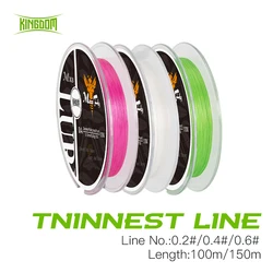 Königreich dünnste Schnur super dünn 0.2 #/0.4 #/0.6 # 9-12lb Angelschnur 4 Zöpfe Multi filament Angelschnur für Karpfen angeln