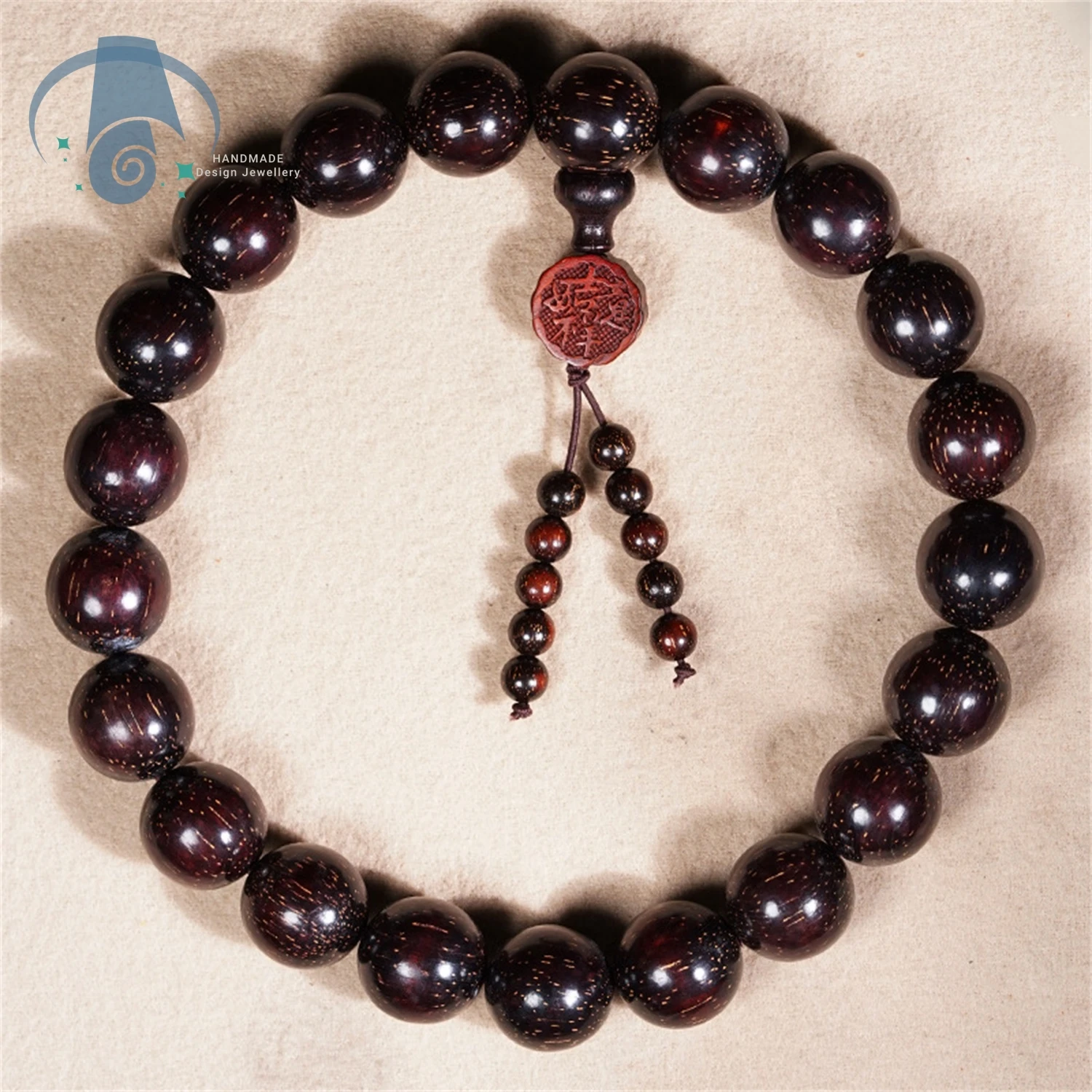 Rosewood Handheld Mala Beads Car Hanging Pendant Wooden Prayer Bead Bracelet Unisex Hand String Buddhist Jewelry Ornament ﻿