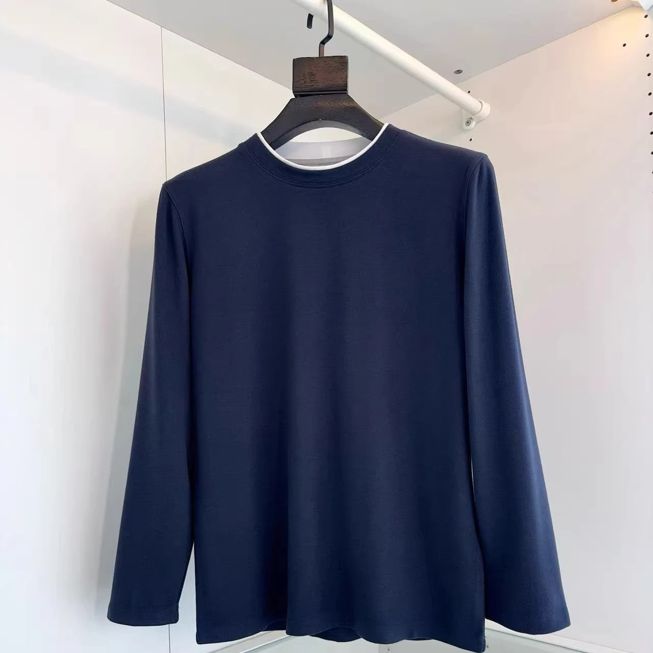 

BC Италия старый стиль денег вышитая повседневная футболка с длинными рукавами простая нижняя рубашка