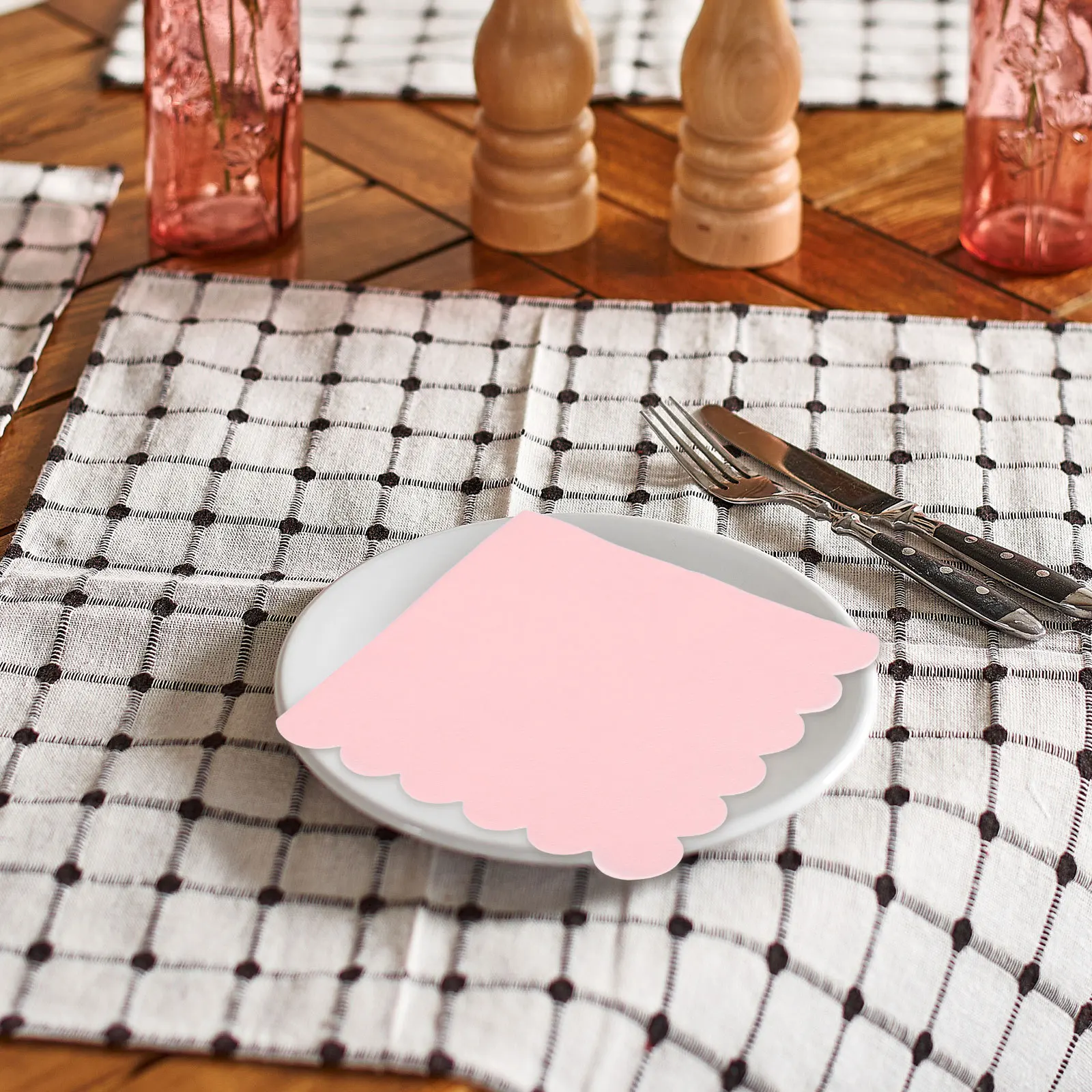 150 قطعة مناديل للاستعمال مرة واحدة بحافة صدفي مناديل عشاء لوازم الغداء لمسة ناعمة لوازم السائبة عشاء الغداء