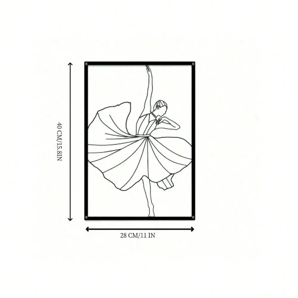 1pc Minimalist Abstract Female Dancer Metal Wall Art, Modern Home Decor Gift
