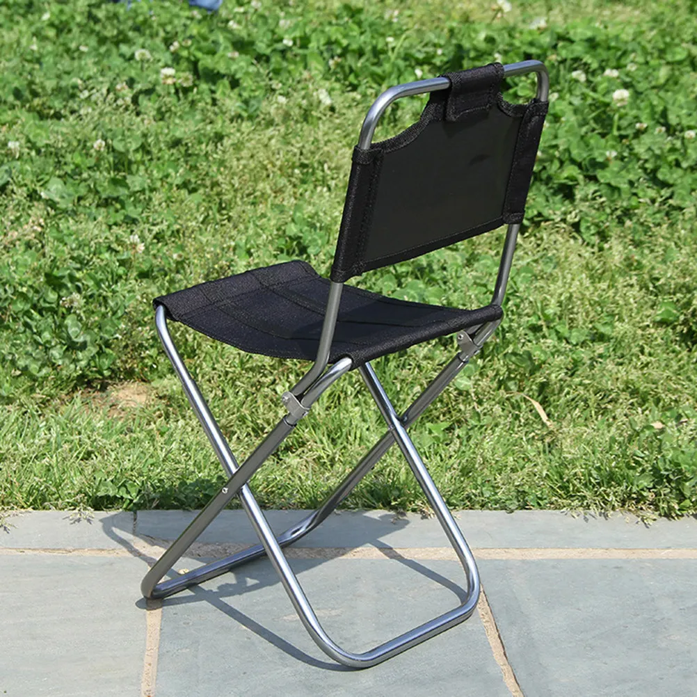 

Aluminum Alloy Folding Chair Portable Lightweight Outdoor Camping Fishing Stool for Hiking Travel Beach Picnic Garden M Black