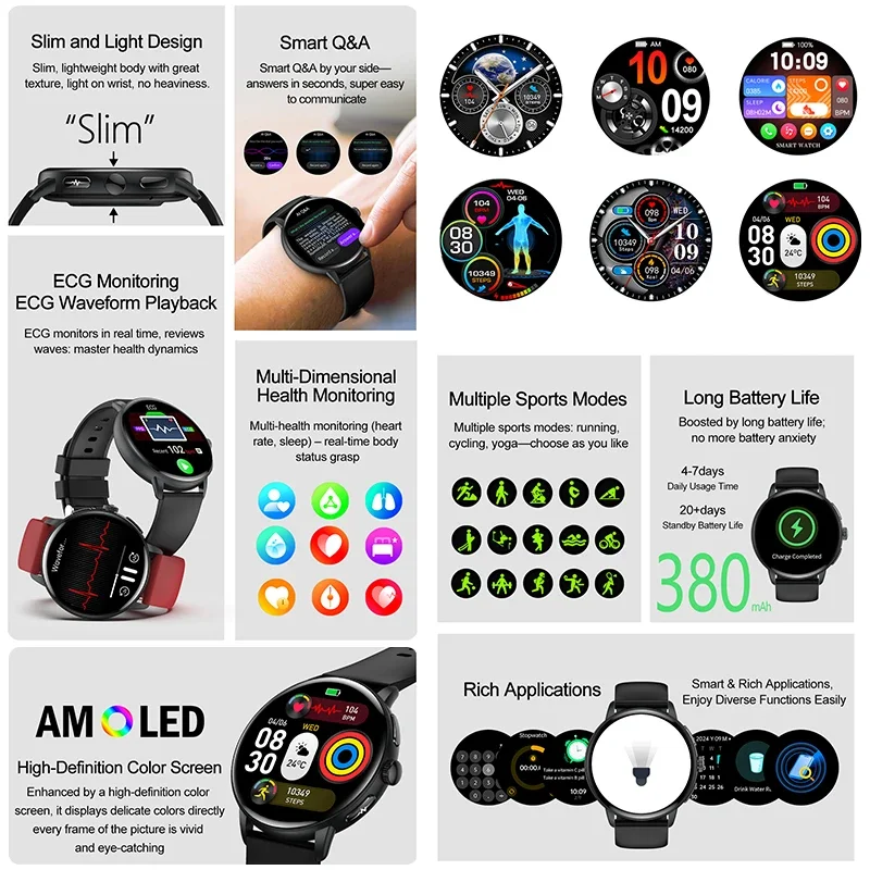 2026 New AI Smart ECG+PPG Watch Men Blood Lipid Uric Acid Blood Pressure Bluetooth Call Heart Rate Health Analyse Smart watch