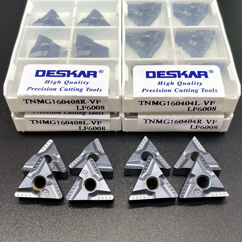 DESKAR TNMG160404 TNMG160408 R-VF L-VF LF6008 تحول أداة كربيد إدراج CNC تحول أداة قطع أداة أجزاء عالية الجودة