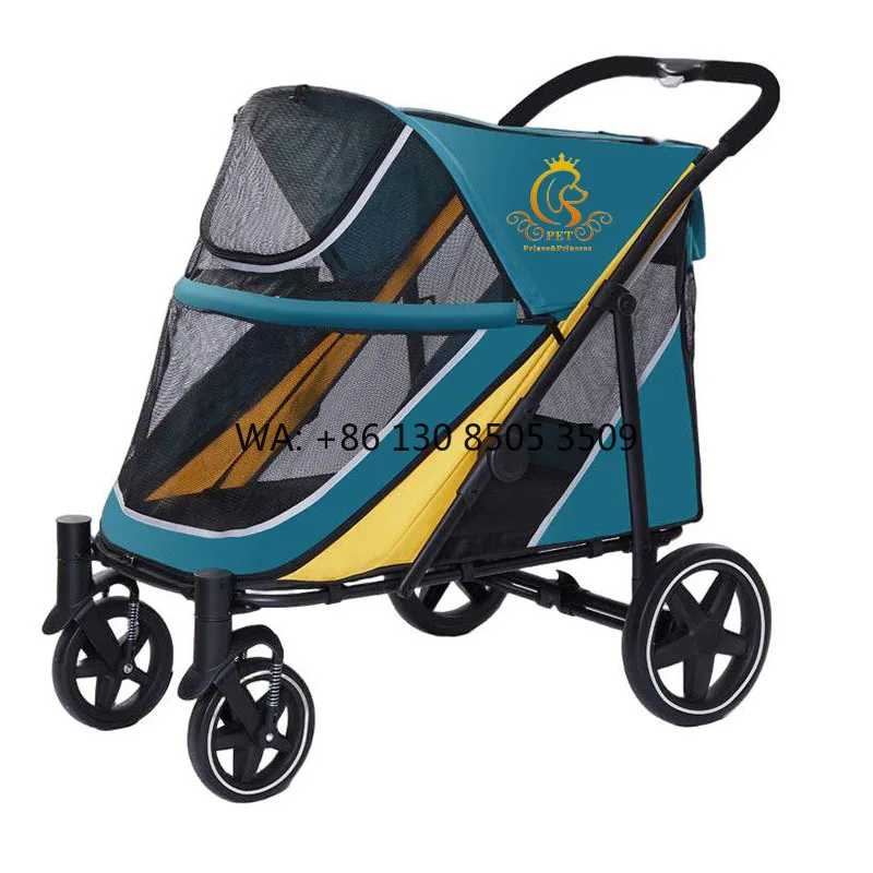 

Pet Product Large Dogs Stroller Dog Stroller Luxury 4 Wheels Pet for Dog New Design High Quality