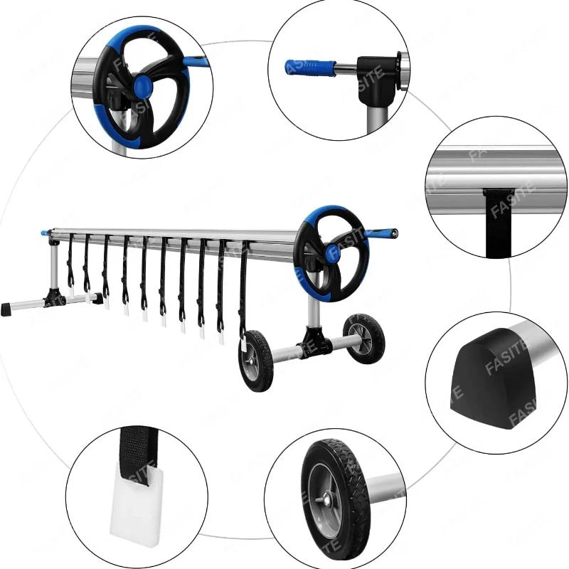 Rullo di copertura della piscina della bobina della copertura della piscina fuori terra interrato con supporti in acciaio inossidabile