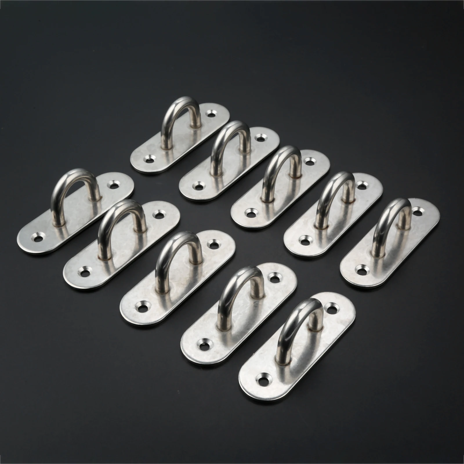 10pcs Stainless Steel U Shape Eye Plate Wall Mount Hook Ceiling Hanger Ring Hook for Ceiling Fan/Chandelier