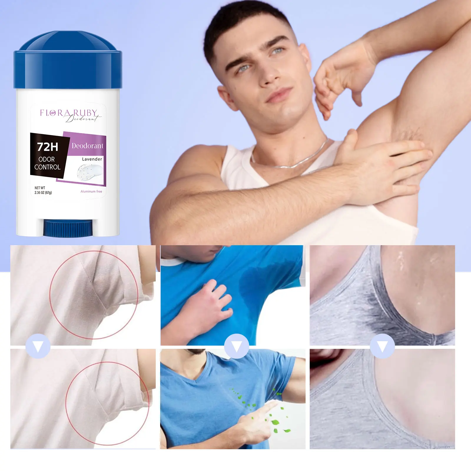 

67g Women's Deodorant & Anti Sweatproof Stick , Lavender Fragrant and Long-Lasting Summer Antiperspirant Stick For Better Women