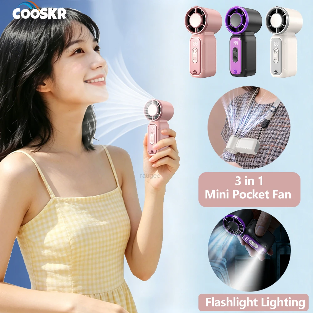 Portable Fan Mini Handheld Fan USB Rechargeable High Speed Air Cooler Pocket Fan for Camping Shopping Outdoor Mini Turbo Fan