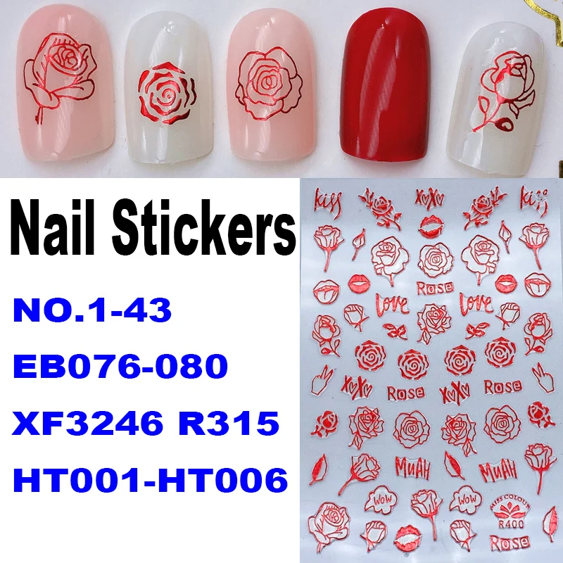 1PC designer nail stickers Luxury Charm Manicure Art Decorations Decals Foil DIY Nail Sticker wholesale