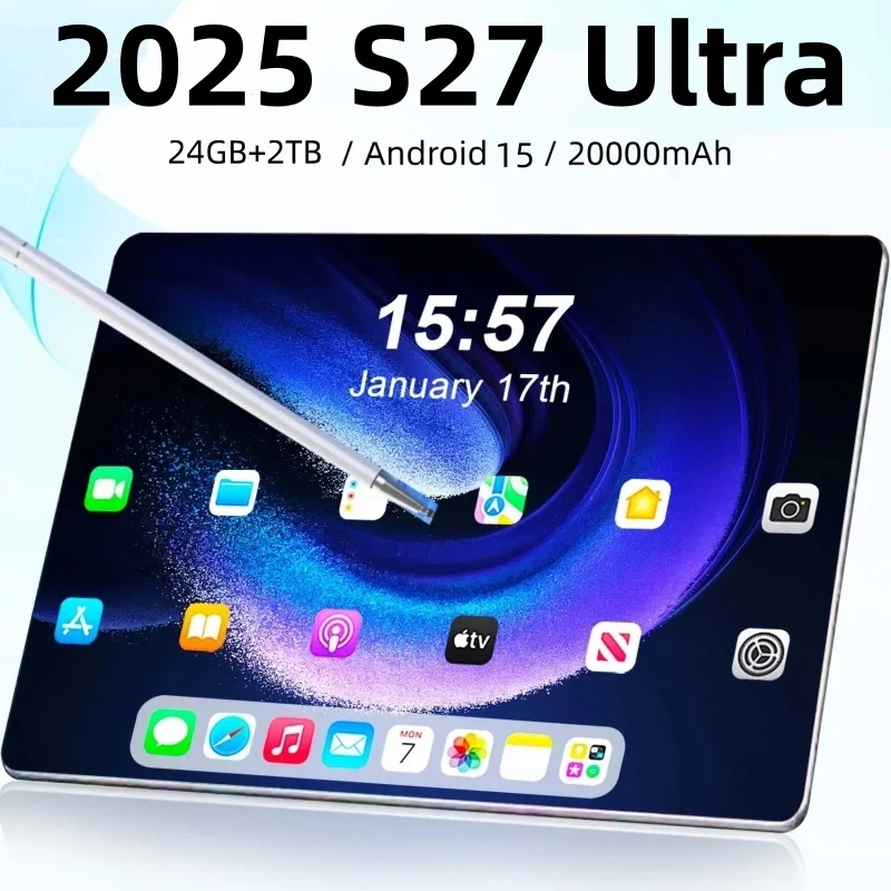 Tablet 5G 2026 con Android 16, Nueva, 11 Pulgadas, 24GB RAM, 2TB ROM, 20000mAh, 10 Núcleos, WIFI, Bluetooth, Red MI