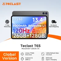 Teclast T65 13.4" Tablet – 120Hz Display, Android 16, Unisoc T7280 Octa-Core, up to 26GB RAM, 128GB, 8000mAh, 4G Dual SIM