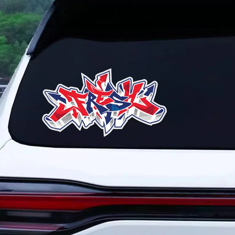 1 pegatinas de grafiti elegantes en rojo y azul, decoración única para marcos de bicicleta/botellas de agua y fundas de guitarra