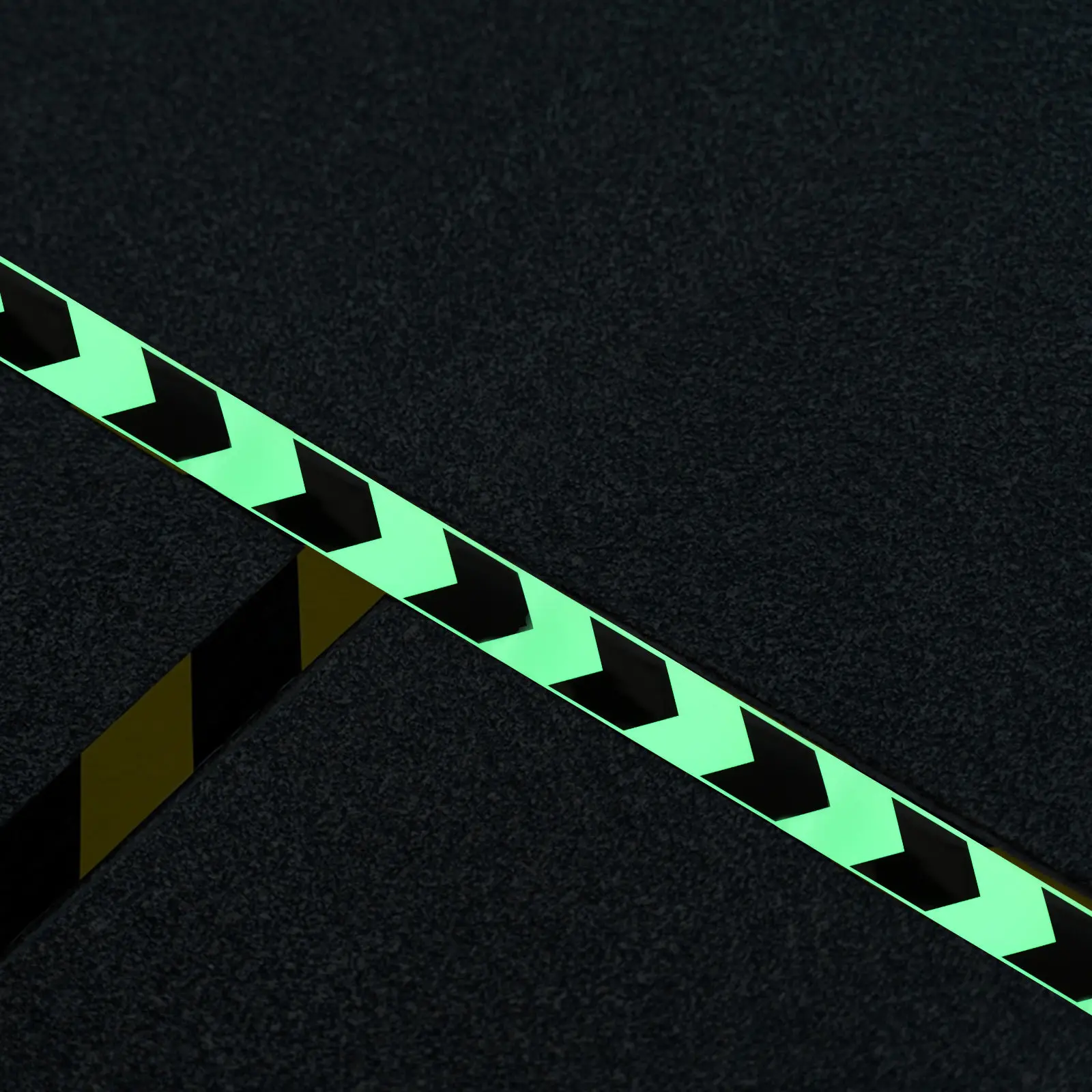 1 Roll Glow in The Dark Directional Marking Tape Heavy Duty Reflective Adhesive Hazard Warning Tape for Outdoor Indoor Safety