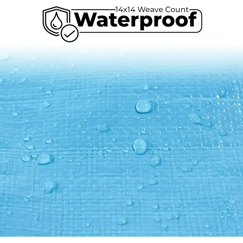 Сверхмощный водонепроницаемый синий брезент 20x40, толщиной 12 мил, устойчивый к ультрафиолетовому излучению и разрыву, с втулками для кемпинга, палаток, лодок, автофургонов, автомобилей и