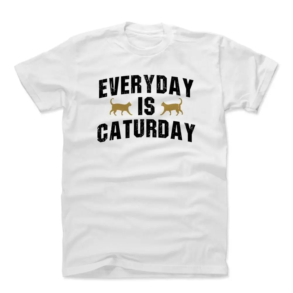 Punny Cat Men's Cotton T Shirt Cats Animals Everyday Is Caturday