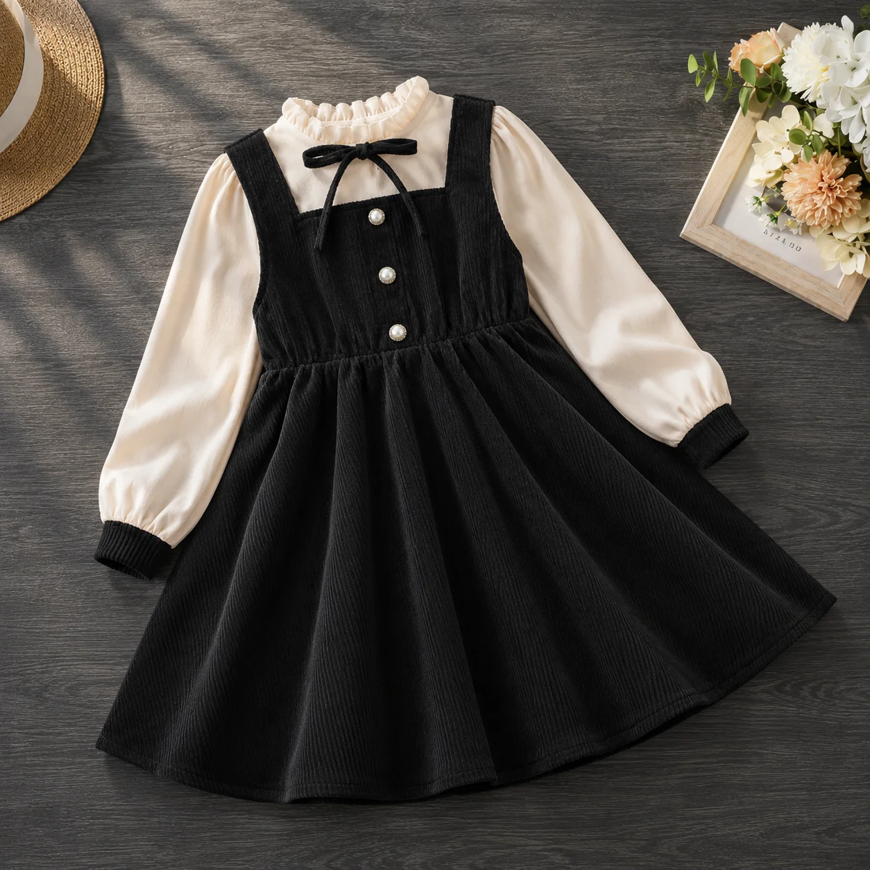 Kids Corduroy Long Dresses for Girls Clothes Teenagers Children Outfits Party Dress Autumn Warm Baby Costumes 6 8 10 12 13 Years