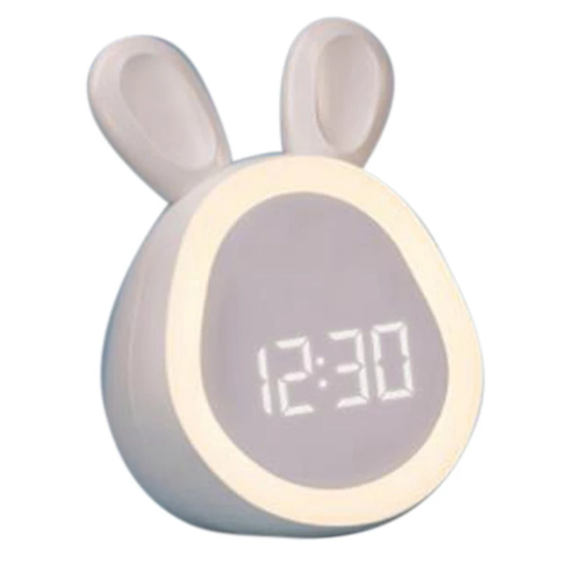 Children Cute Alarm Clock With Night Light Stepless Dimming LED Digital Alarm Clock For Boys And Girls