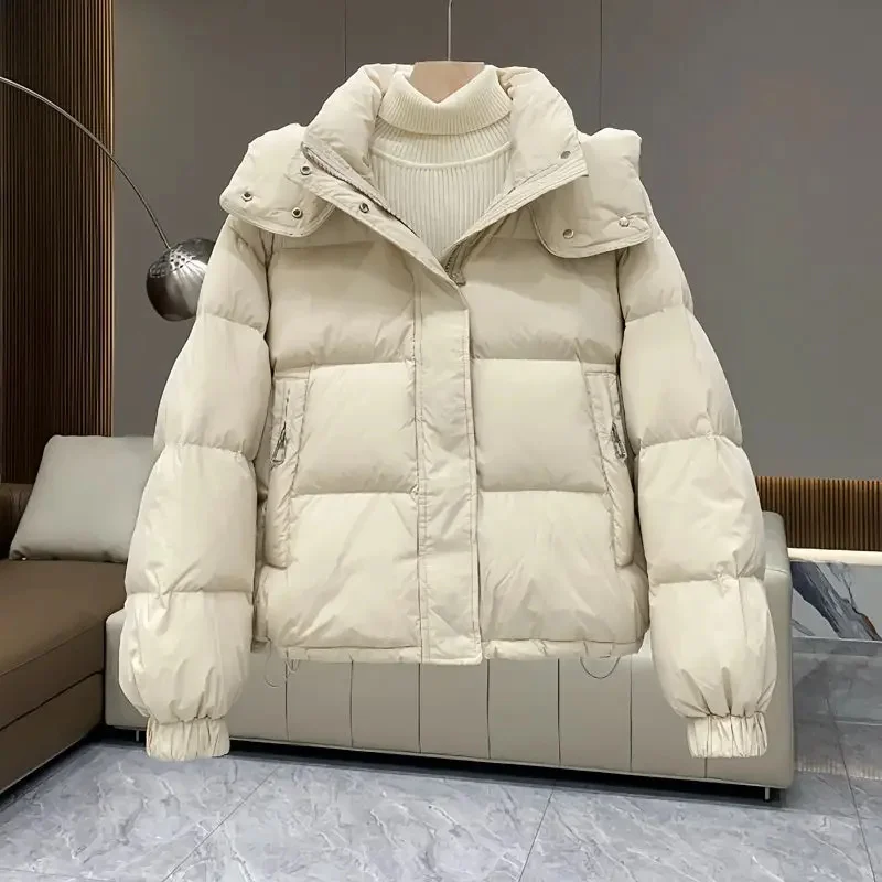 Parkas acolchoadas com capuz feminino, jaqueta de algodão, casacos grossos quentes, casacos femininos, streetwear, outono, inverno, novo