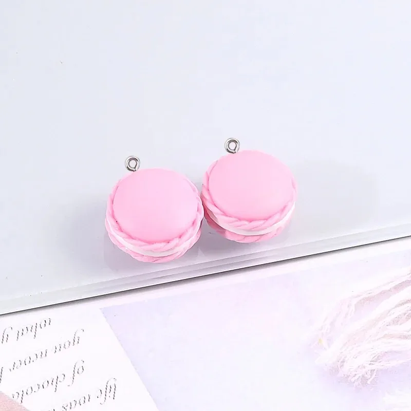 10pcs/lot Cute Macaron Cartoon Cookie Pendant Resin Food Charms for DIY Jewelry Making Accessories Handmade Earring Necklace view 3