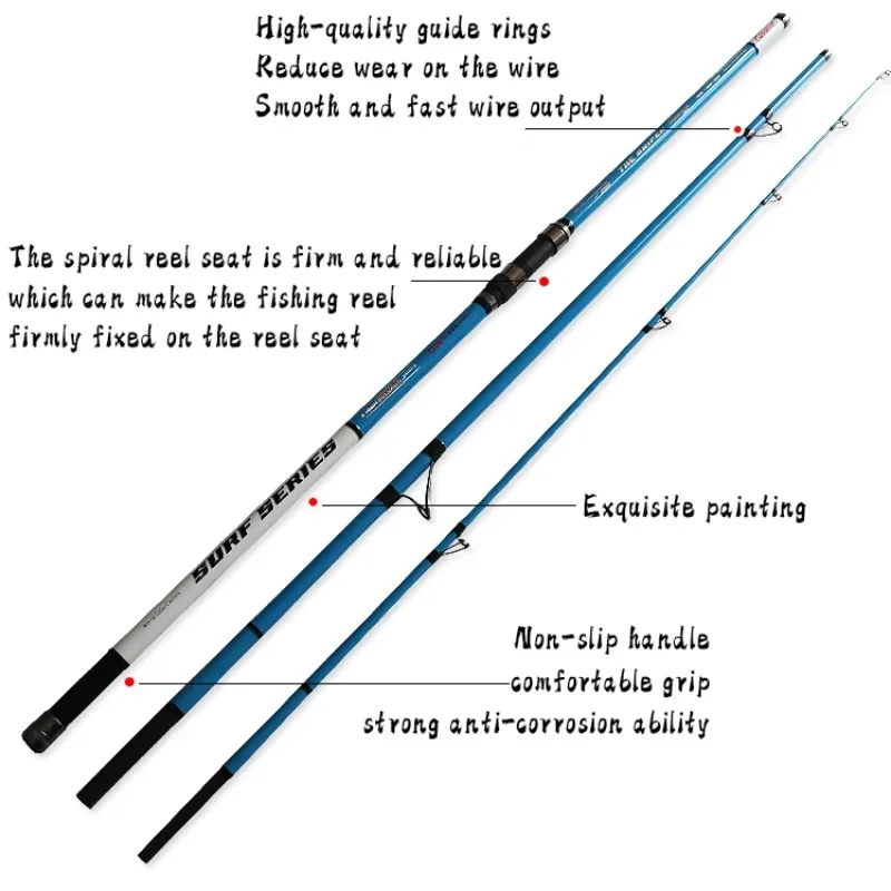 European Style Carbon 4.2m Three-Section Continuous Fishing Rod Long-Distance Casting Plug-In Anchor for Kids for Shrimp