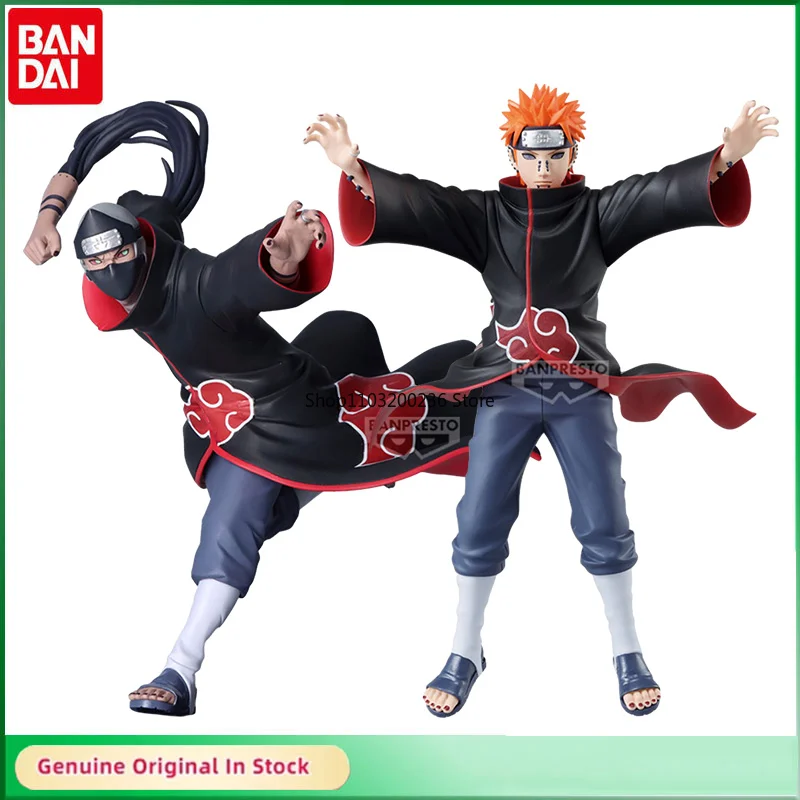 Bandai estrelas de vibração originais naruto kakuzu & dor anime figuras de ação ornamentos de mesa modelo hobbies colecionáveis