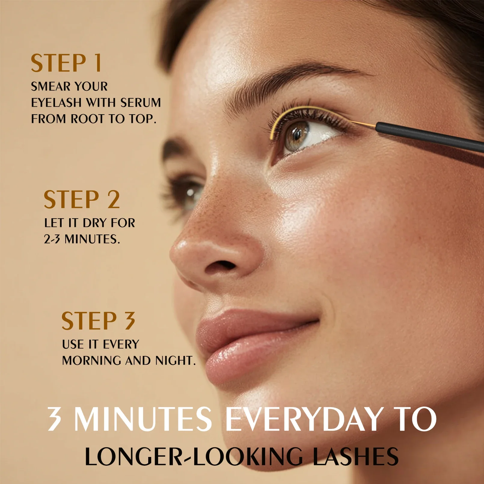 Siero per la crescita delle ciglia per ciglia più lunghe, più spesse, ripara naturale, nutre, idrata, cura dell'arricciatura danneggiata