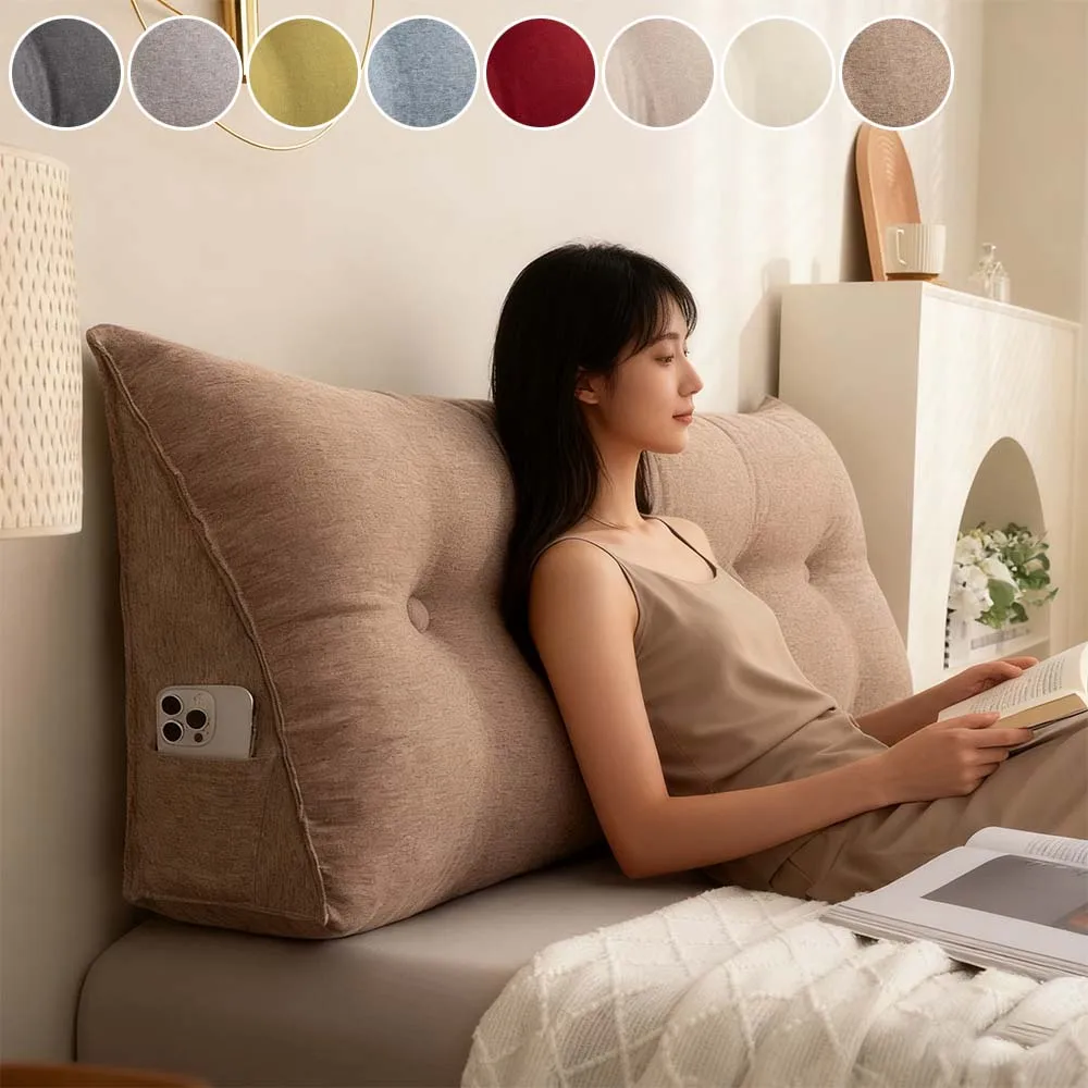 

1PC Removable Relief Sofa Waist Cushion Bed Headboard Backrest Cushion Triangle Pillow with FillerWedge120x50cm 등받이 쿠션 침대헤드 쿠션