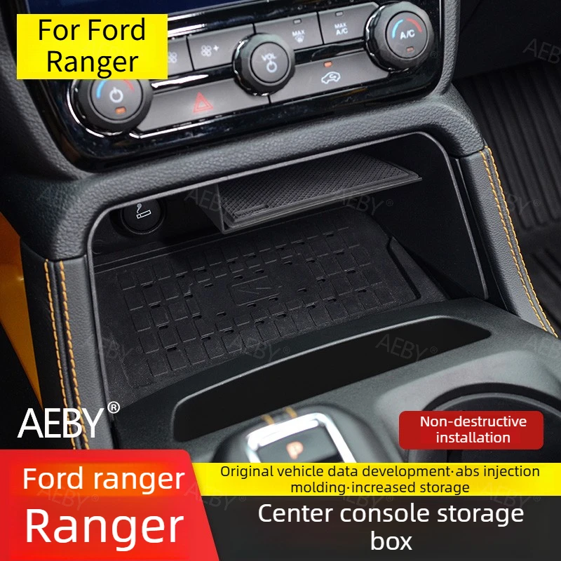 

Для Ford Ranger 2022-2026: Органайзер для центральной консоли, ящик для хранения в подлокотнике, противоскользящий вспомогательный лоток для хранения, аксессуары.
