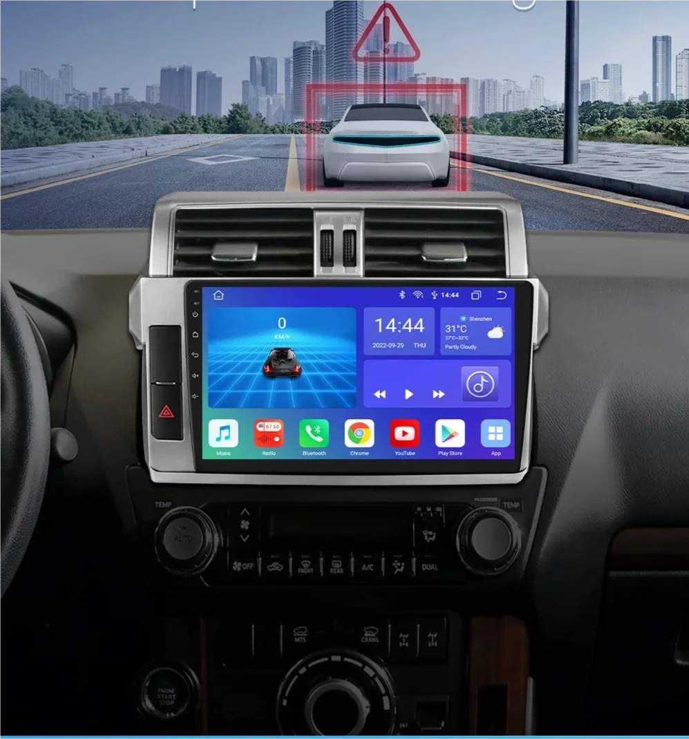 Android 14 2 Din Car Multimedia Player For Toyota Prado 2010-2013 Head Unit Stereo GPS Navigation BT WIFI