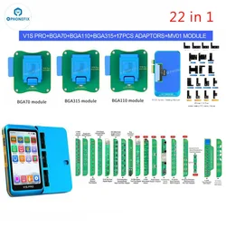 JCID V1S PRO 22 in 1 Programmer Kit BGA315 BGA110 BGA70 for iPhone X-15 PM Rear Camera Earpiece Face ID Battery True Tone Repair