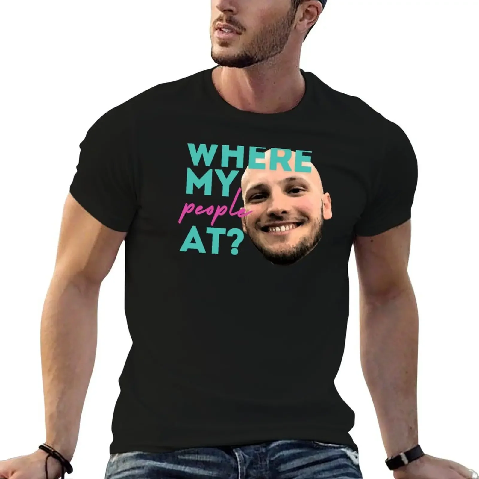 

Where My People At T-Shirt sweat graphics street wear oversized t shirt men